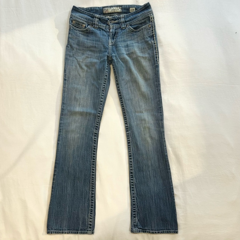 BKE Women's Light-Medium Blue Low-Rise Bootcut Jeans, Size 26, Great Condition